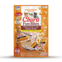 Inaba Churu Fun Bite Cat Treats Chicken Recipe Wraps Chicken Recipe 6 x 36g image