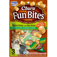 Inaba Churu Fun Bites Chicken Wraps Tuna Recipe Cat Treat  6 x 60g image