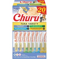 Inaba Churu Puree Lickable Cat Treats Tuna Variety Box 20 x 14g image