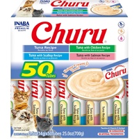 Inaba Churu Puree Lickable Cat Treats Tuna Variety Box 50 x 14g image