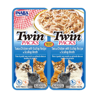 Inaba Twin Packs Pet Cat Food Tuna & Chicken Recipe in Scallop Broth 80g x 6 image