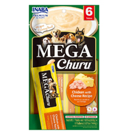 Inaba Mega Churu Chicken w/ Cheese Recipe Dog Treat Food Topper 6 x 144g image