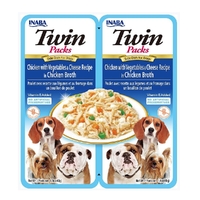 Inaba Twin Packs Pet Dog Treats Chicken w/ Vegetables & Cheese 80g x 6 image