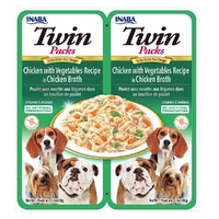 Inaba Twin Packs Pet Dog Treats Chicken w/ Vegetable in Chicken Broth 85g x 6 image