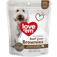Love Em Natural Beef Liver Brownies Dog Treat 5 x 250g image