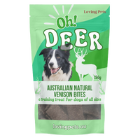 Loving Pets Oh Deer Australian Natural Venison Bites Dog Training Treats 150g image