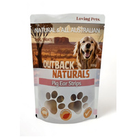 Loving Pets Outback Naturals Pig Ear Strips Dog Training Treats 100g image