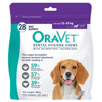 Oravet Dental Hygiene Chews for Medium Dogs 11-23kg 28 Pack 882g image