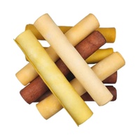 Petrite Rib Roll Rawhide Dog Dental Chew Treats Filled Peanut Butter 6" 20pcs image