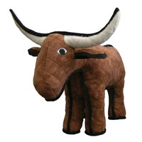 Tuffy Barnyard Series Bevo The Bull Plush Dog Toy Brown image