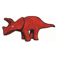 Tuffy Dinosaurs Triceratops Plush Dog Toy Red image