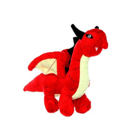 Tuffy Mighty Jr Dragon Interactive Play Plush Dog Squeaker Toy Red image