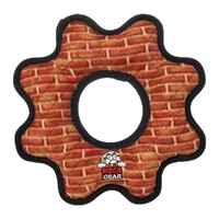 Tuffy Mega Gear Ring Interactive Play Dog Squeaker Toy Brick Print image