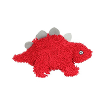 Tuffy Mighty Microfibre Ball Stegosaurus Plush Dog Squeaker Toy Red Medium image