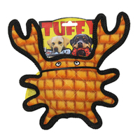 Tuffy Ocean Creature Crab Interactive Play Dog Squeaker Toy Orange Medium image