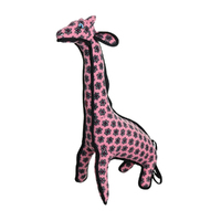 Tuffy Zoo Animal Series Jr Giraffe Interactive Play Dog Squeaker Toy Pink image