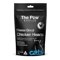 The Paw Grocer Freeze Dried Chicken Hearts Black Label Cat Treats 50g image