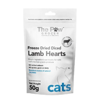 The Paw Grocer Freeze Dried Diced Lamb Hearts Natural Cat Treats 50g image