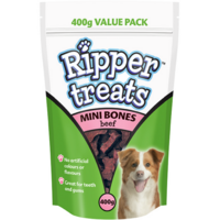 Ripper Treats Mini Bones Beef Dog Tasty Treats 400g image