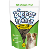 Ripper Treats Mini Bones Liver Dog Tasty Treats 400g image