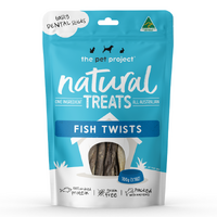 The Pet Project Natural Treats Pet Dog Tasty Treats Fish Twists 100g image