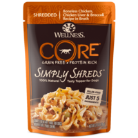 Wellness Core Simply Shreds Dog Food Topper Chicken Liver & Broccoli 12 x 79g image