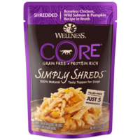 Wellness Core Simply Shreds Dog Food Topper Chicken Salmon & Pumpkin 12 x 79g image