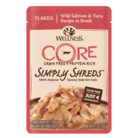 Wellness Core Simply Shreds Cat Food Topper Wild Salmon & Tuna 12 x 50g image