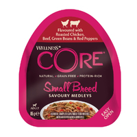 Wellness Core Adult Small Breed Savoury Medleys Dog Food Chicken & Beef 85g x12 image