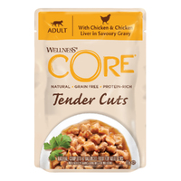 Wellness Core Adult Tender Cuts Wet Cat Food Chicken & Chicken Liver 85g x 8 image