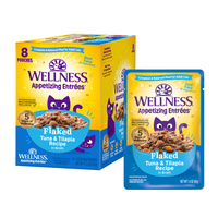 Wellness Core Appetizing Entrees Wet Cat Food Flaked Tuna & Tilapia 8 x 40g image