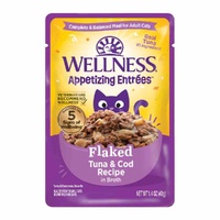 Wellness Core Appetizing Entrees Wet Cat Food Flaked Tuna & Cod 8 x 40g image