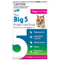 Elanco The Big 5 Protection Pack 2.5-4kg Dog Parasite Treatment  image