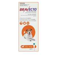 Bravecto Spot-On Flea & Tick Protection for Small Dogs 4.5-10kg Orange image