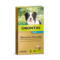 Drontal Bay-O-Pet Allwormer Chewable for Medium Dogs 10Kg 20 Pack image