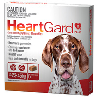 Heartgard Plus 23-45kg Dogs Wormer Treatment & Control Brown 6 Chews  image