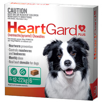 Heartgard Plus 12-22kg Dogs Wormer Treatment & Control Green 6 Chews  image