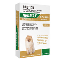 Neomax Allwormer Tablets for Small Dogs & Puppies 0.5-5kg 10 Tabs image