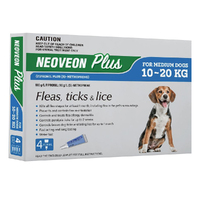 Neoveon Plus Spot-on Flea & Tick Treatment for Medium Dogs 10-20kg 4 Pack image