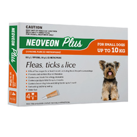 Neoveon Plus Spot-on Flea & Tick Treatment for Small Dogs Up to 10kg 4 Pack image