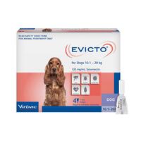 Evicto Spot On Flea & Worm Treatment for Medium Dogs 10.1-20kg Pink 4 Pack image