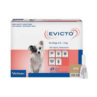 Evicto Spot On Flea & Worm Treatment for Very Small Dogs 2.6-5kg Pink 4 Pack image