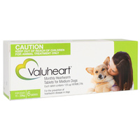 Valuheart for Medium Dogs 11-20kg Heartworm Tablet Green 6 Pack  image