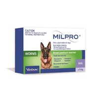 Virbac Milpro Broad Spectrum Wormer Tablets for Dogs 5-25kg Green 2 Pack image