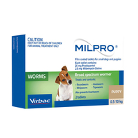 Virbac Milpro Broad Spectrum Wormer Tablets for Small Dog & Puppies Green 2 Pack image