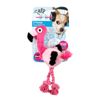 All for Paws Ultrasonic DJ Flamingo Rope Legs Pet Dog Squeaker Chew Toy image