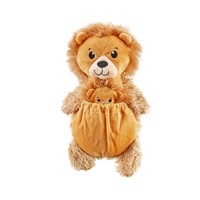 Charming Pet Pouch Pals Lion with Baby in Pouch Plush Dog Toy image