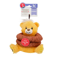 Charming Pet Ringamals Bear Plush Puzzle Dog Squeaker Toy Yellow image