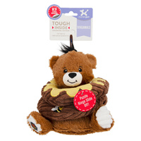 Charming Pet Ringamals Honey Bear Plush Puzzle Dog Squeaker Toy Brown image