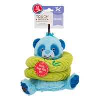 Charming Pet Ringamals Panda Plush Puzzle Dog Squeaker Toy Blue image